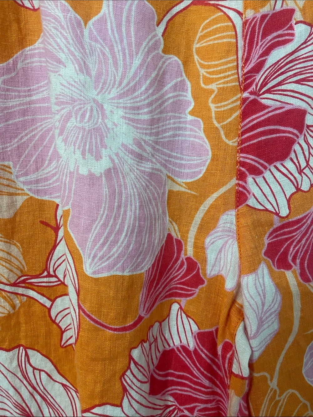 100% linen colorful wide leg pull on pants. Beach, resort, bold. - Picture 8 of 8